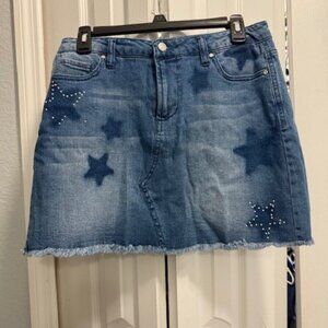Womens Jean mini skirt sz L/ fits like M
